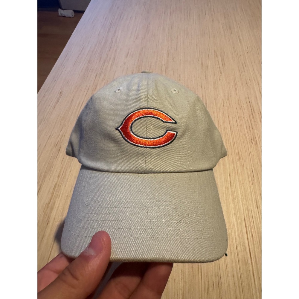 Chicago Bears NFL Hat Tan Khaki Adjustable Baseball Cap Embroidered Logo Mens 47